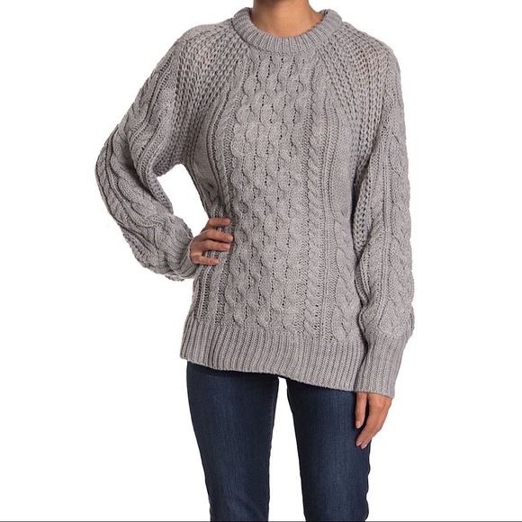 **SOLD** NWT Rag Supply Cable Knit Balloon Sleeve Sweater - Picture 2 of 3